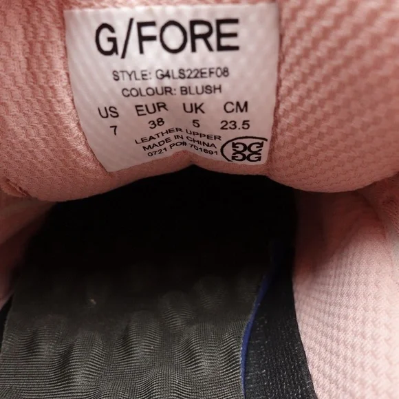 NEW G/FORE Women's Gallivanter Brogue Wingtip Golf Shoes G4LS22EF08 Blush - Picture 10 of 16